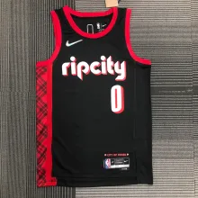 NBA Season 75th Anniversary 2022 Portland Trail Blazers Black #0 LILLARD Jersey High Quality Name and Number Print