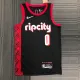 NBA Season 75th Anniversary 2022 Portland Trail Blazers Black #0 LILLARD Jersey High Quality Name and Number Print