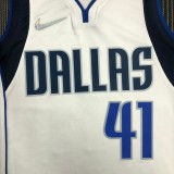 NBA Men 75th Anniversary Dallas Mavericks White #41 NOWITZKI Jersey High Quality Name and Number Print