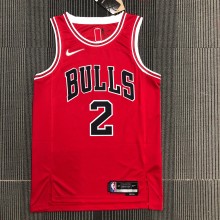 NBA Men 75th Anniversary Chicago Bulls Red #2 BALL Jersey High Quality Name and Number Print