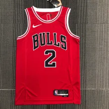 NBA Men 75th Anniversary Chicago Bulls Red #2 BALL Jersey High Quality Name and Number Print