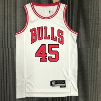 NBA Men 75th Anniversary Chicago Bulls White #45 JORDAN Jersey High Quality Name and Number Print