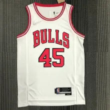 NBA Men 75th Anniversary Chicago Bulls White #45 JORDAN Jersey High Quality Name and Number Print