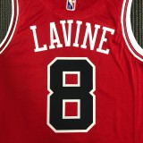 NBA Men 75th Anniversary Chicago Bulls Red #8 LAVINE Jersey High Quality Name and Number Print