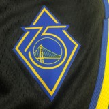 NBA Men 75th Anniversary Season 2022 Golden State Warriors Black Pant High Quality Name and Number Print