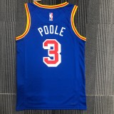 NBA Men Golden State Warriors Retro Blue #3 POOLE Jersey High Quality Name and Number Print