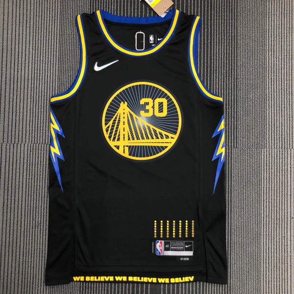 NBA Men 75th Anniversary Season 2022 Golden State Warriors Black #2974 CURRY Jersey High Quality Name and Number Print
