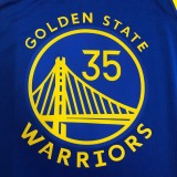 NBA Men 75th Anniversary Golden State Warriors Blue V-neck #35 DURANT Jersey High Quality Name and Number Print