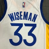 NBA Men 75th Anniversary Golden State Warriors White V-neck #33 WISEMAN Jersey High Quality Name and Number Print