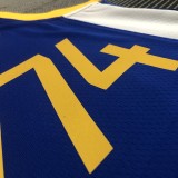 NBA Men 75th Anniversary Golden State Warriors Blue V-neck #2974 CURRY Jersey High Quality Name and Number Print