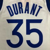 NBA Men 75th Anniversary Golden State Warriors White V-neck #35 DURANT Jersey High Quality Name and Number Print