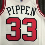 NBA Men 75th Anniversary Chicago Bulls White #33 PIPPEN Jersey High Quality Name and Number Print