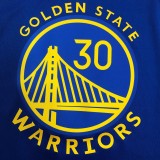NBA Men 75th Anniversary Golden State Warriors Blue V-neck #30 CURRY Jersey High Quality Name and Number Print