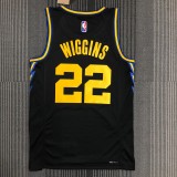 NBA Men 75th Anniversary Season 2022 Golden State Warriors Black #22 WIGGINS Jersey High Quality Name and Number Print