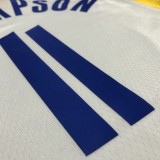 NBA Men 75th Anniversary Golden State Warriors White V-neck #11 THOMPSON Jersey High Quality Name and Number Print