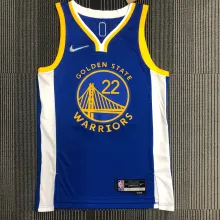 NBA Men 75th Anniversary Golden State Warriors Blue V-neck #22 WIGGINS Jersey High Quality Name and Number Print