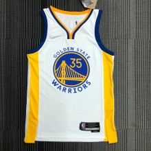 NBA Men 75th Anniversary Golden State Warriors White V-neck #35 DURANT Jersey High Quality Name and Number Print