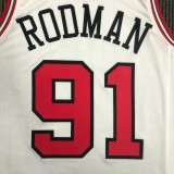 NBA Men 75th Anniversary Chicago Bulls White #91 RODMAN Jersey High Quality Name and Number Print