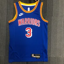NBA Men Golden State Warriors Retro Blue #3 POOLE Jersey High Quality Name and Number Print