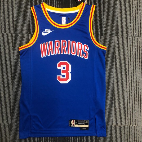 NBA Men Golden State Warriors Retro Blue #3 POOLE Jersey High Quality Name and Number Print