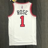 NBA Men 75th Anniversary Chicago Bulls White #1 ROSE Jersey High Quality Name and Number Print