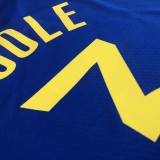 NBA Men 75th Anniversary Golden State Warriors Blue V-neck #3 POOLE Jersey High Quality Name and Number Print