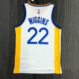 NBA Men 75th Anniversary Golden State Warriors White V-neck #22 WIGGINS Jersey High Quality Name and Number Print