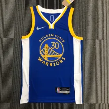 NBA Men 75th Anniversary Golden State Warriors Blue V-neck #2974 CURRY Jersey High Quality Name and Number Print