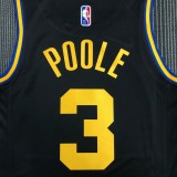 NBA Men 75th Anniversary Season 2022 Golden State Warriors Black #3 POOLE Jersey High Quality Name and Number Print