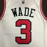 NBA Men 75th Anniversary Chicago Bulls White #3 WADE Jersey High Quality Name and Number Print