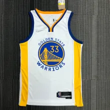 NBA Men 75th Anniversary Golden State Warriors White V-neck #33 WISEMAN Jersey High Quality Name and Number Print