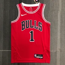 NBA Men 75th Anniversary Chicago Bulls Red #1 ROSE Jersey High Quality Name and Number Print