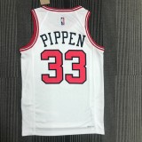NBA Men 75th Anniversary Chicago Bulls White #33 PIPPEN Jersey High Quality Name and Number Print