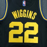 NBA Men 75th Anniversary Season 2022 Golden State Warriors Black #22 WIGGINS Jersey High Quality Name and Number Print