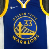 NBA Men 75th Anniversary Golden State Warriors Blue V-neck #33 WISEMAN Jersey High Quality Name and Number Print