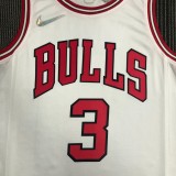 NBA Men 75th Anniversary Chicago Bulls White #3 WADE Jersey High Quality Name and Number Print