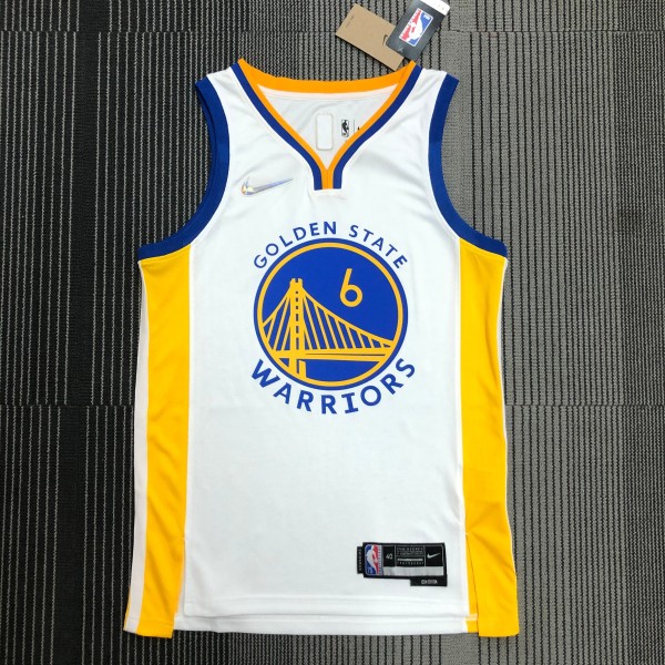 NBA Men 75th Anniversary Golden State Warriors White V-neck #6 YOUNG Jersey High Quality Name and Number Print
