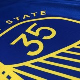 NBA Men 75th Anniversary Golden State Warriors Blue V-neck #35 DURANT Jersey High Quality Name and Number Print
