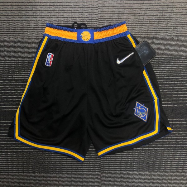 NBA Men 75th Anniversary Season 2022 Golden State Warriors Black Pant High Quality Name and Number Print