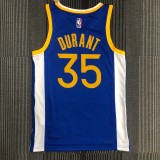 NBA Men 75th Anniversary Golden State Warriors Blue V-neck #35 DURANT Jersey High Quality Name and Number Print