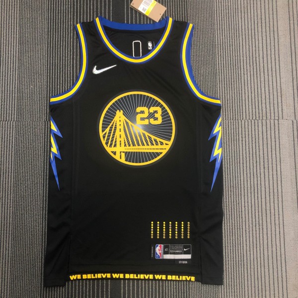 NBA Men 75th Anniversary Season 2022 Golden State Warriors Black #23 GREEN Jersey High Quality Name and Number Print