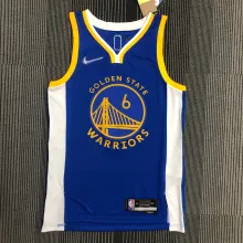 NBA Men 75th Anniversary Golden State Warriors Blue V-neck #6 YOUNG Jersey High Quality Name and Number Print