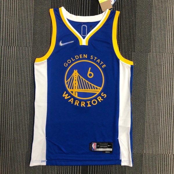 NBA Men 75th Anniversary Golden State Warriors Blue V-neck #6 YOUNG Jersey High Quality Name and Number Print