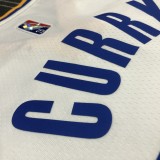 NBA Men 75th Anniversary Golden State Warriors White V-neck #30 CURRY Jersey High Quality Name and Number Print