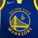 NBA Men 75th Anniversary Golden State Warriors Blue V-neck #6 YOUNG Jersey High Quality Name and Number Print