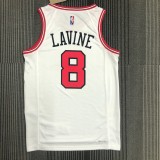 NBA Men 75th Anniversary Chicago Bulls White #8 LAVINE Jersey High Quality Name and Number Print