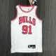 NBA Men 75th Anniversary Chicago Bulls White #91 RODMAN Jersey High Quality Name and Number Print