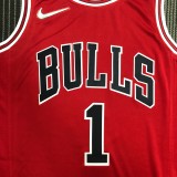 NBA Men 75th Anniversary Chicago Bulls Red #1 ROSE Jersey High Quality Name and Number Print