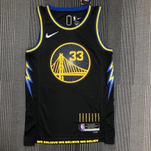 NBA Men 75th Anniversary Season 2022 Golden State Warriors Black #33 WISEMAN Jersey High Quality Name and Number Print