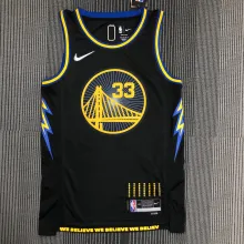 NBA Men 75th Anniversary Season 2022 Golden State Warriors Black #33 WISEMAN Jersey High Quality Name and Number Print